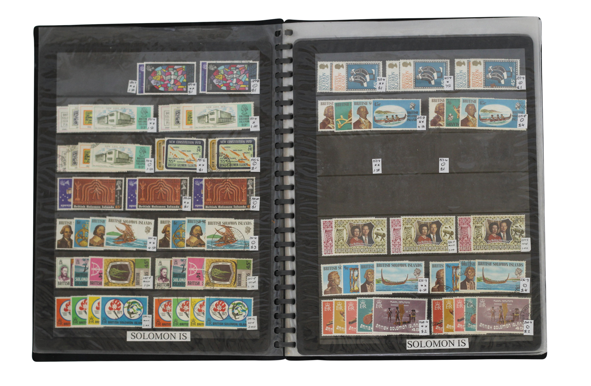 190 · Solomon Islands, Album, UHM, HM, FU, U