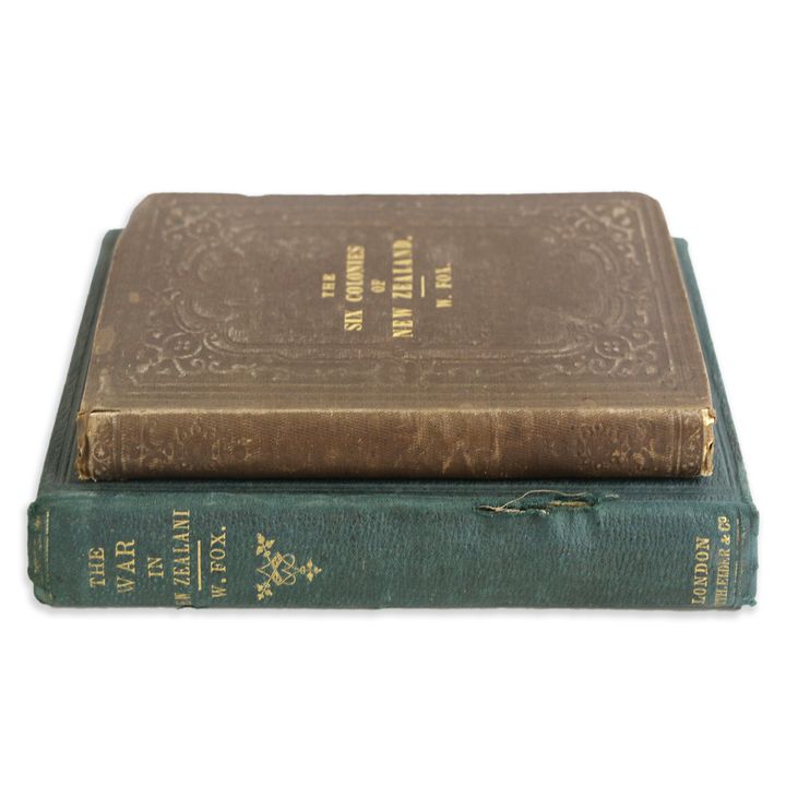 FOX, WILLIAM [2 titles], The Six Colonies of New Zealand. [T.M. Hocken’s copy].