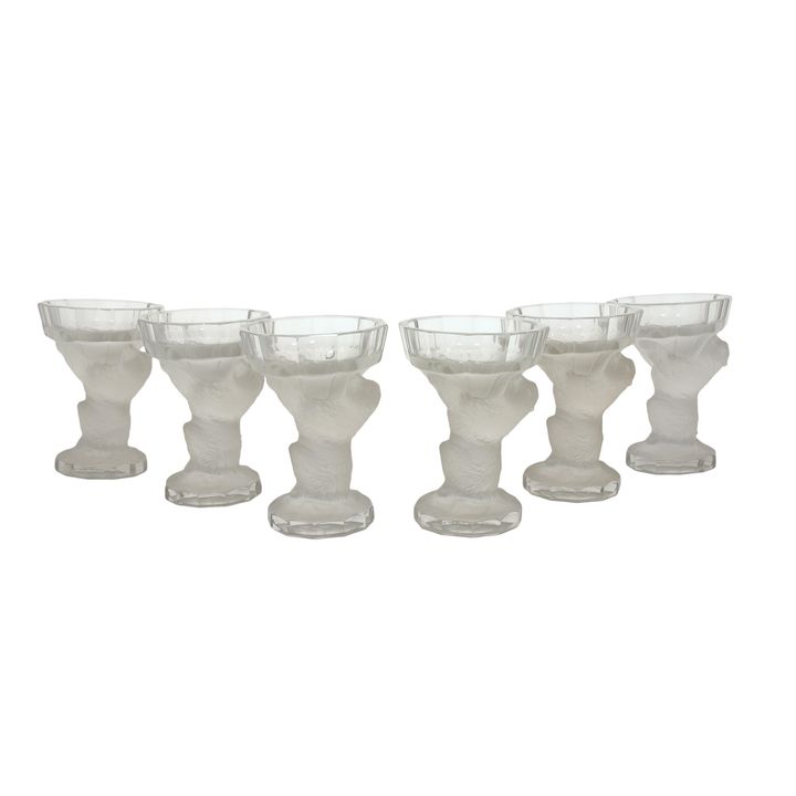 Komplet 6 pucharków, René Lalique, Francja, po 1926