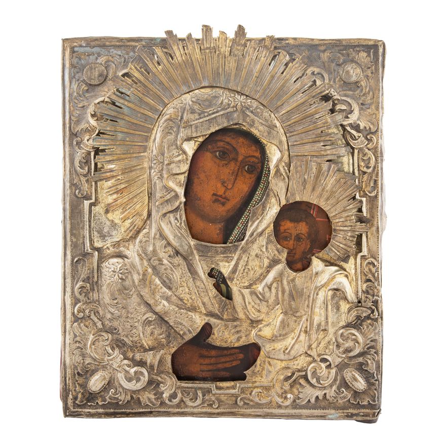 Ikona - Matka Boska Kazańska, Rosja, 2 poł XIX w.