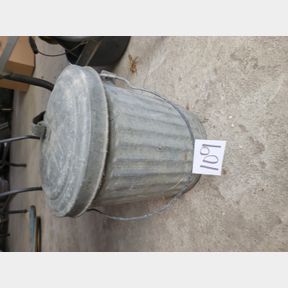 Small Galvanized Handled Trashcan with Bonus Items