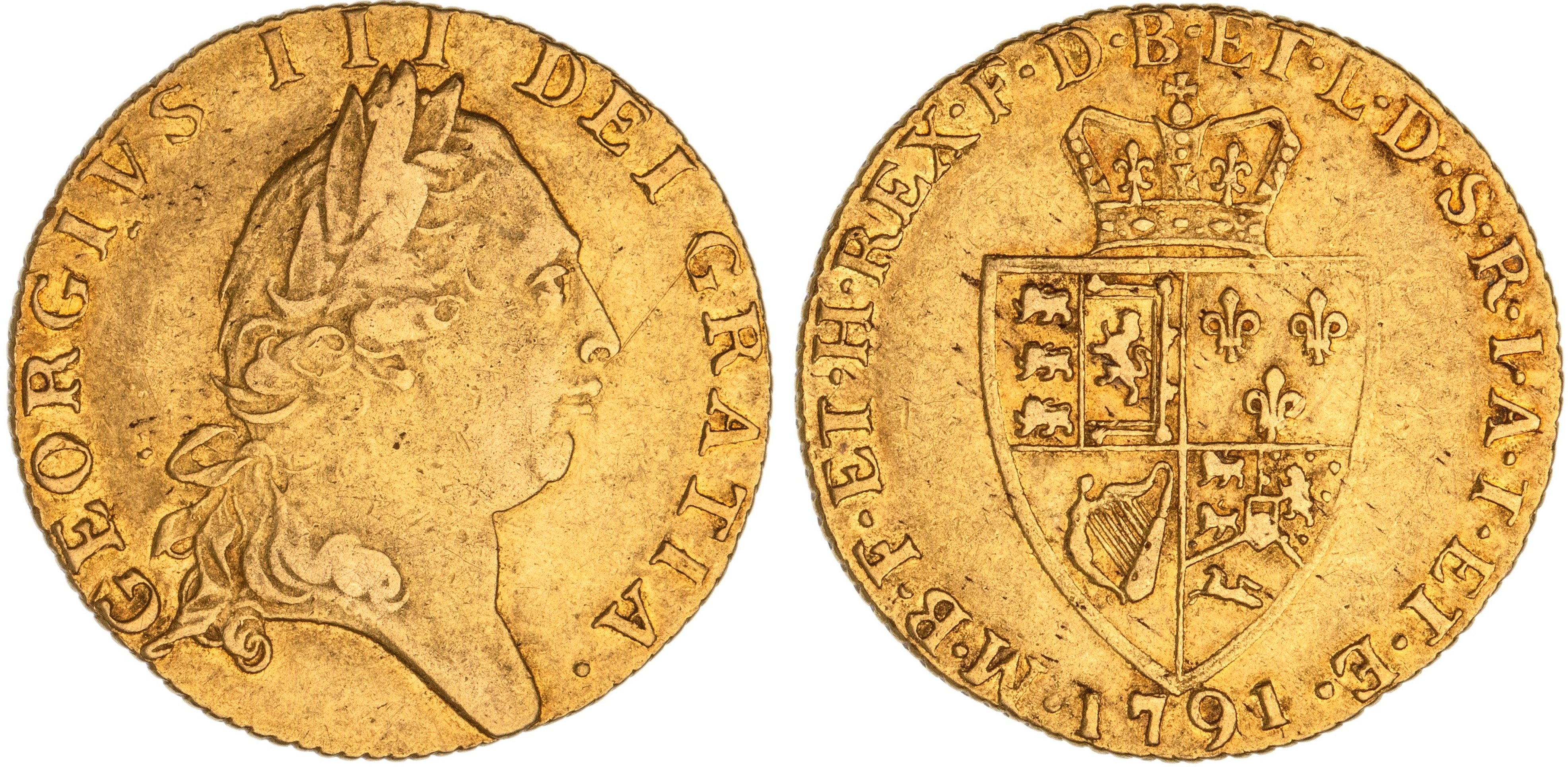 Great Britain, George III, Guinea, 1791, VF