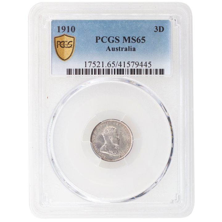 Edward VII, Threepence, 1910, PCGS MS 65