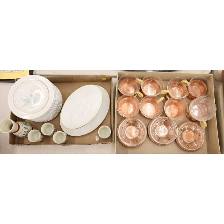 2 Boxes Copper Cup/Saucers & Dishes etc.