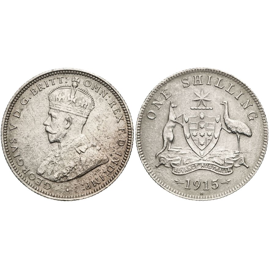 George V, Shilling, 1915-H,  EF
