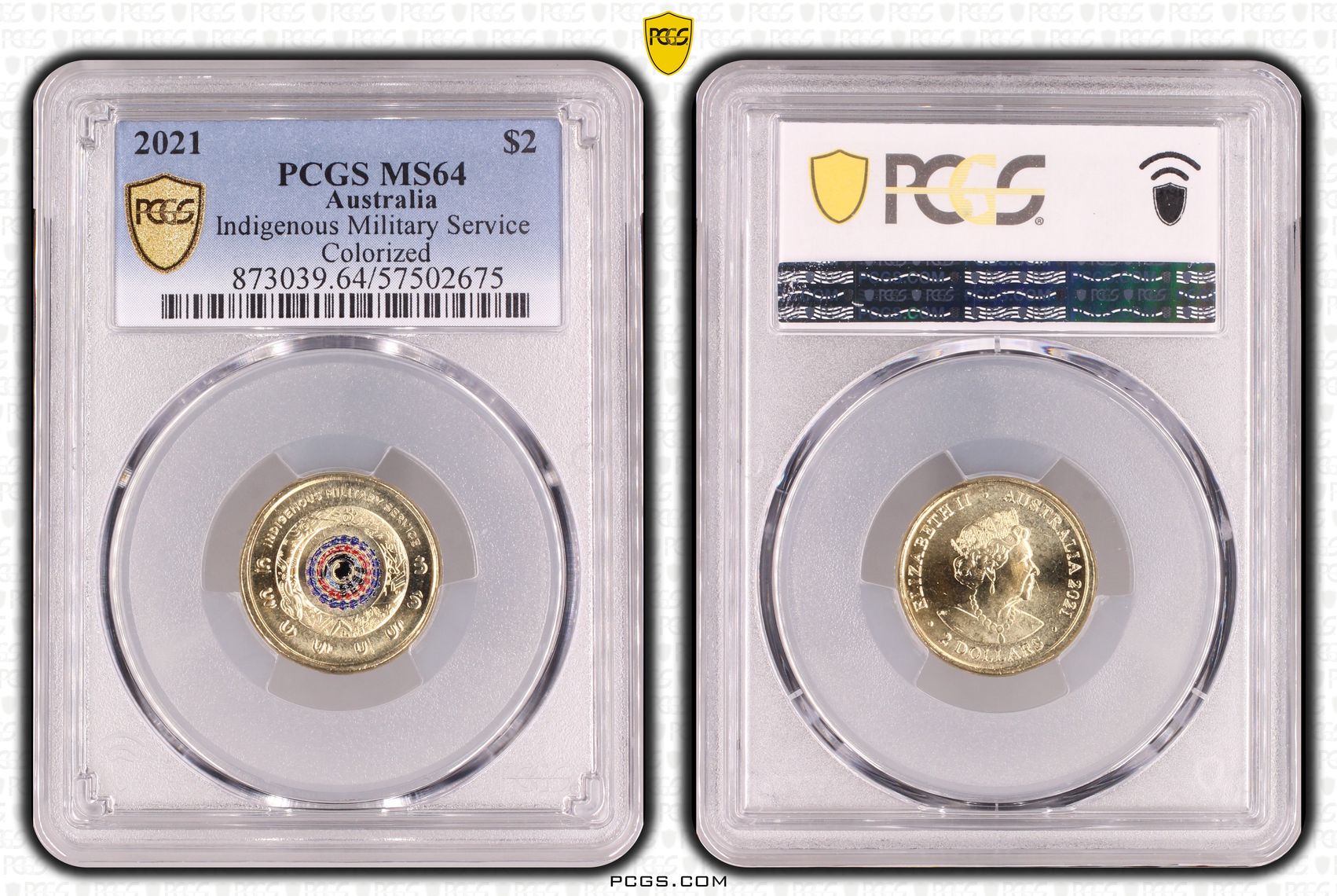 Indigenous Military Service Colourised, Two Dollar, 2021, PCGS MS64