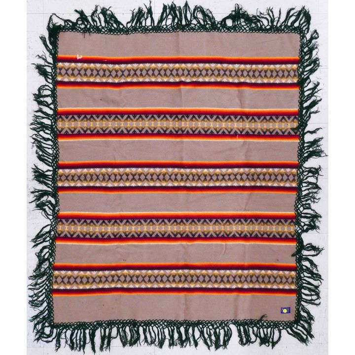 Pendleton Beaver State Blanket with added Fringe- 4.5x5.5'' (some stains)