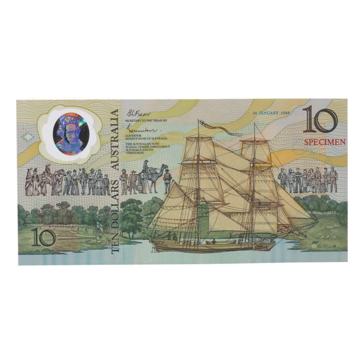 Specimen - Johnston/Fraser, Ten Dollar, 1988 Uncirculated