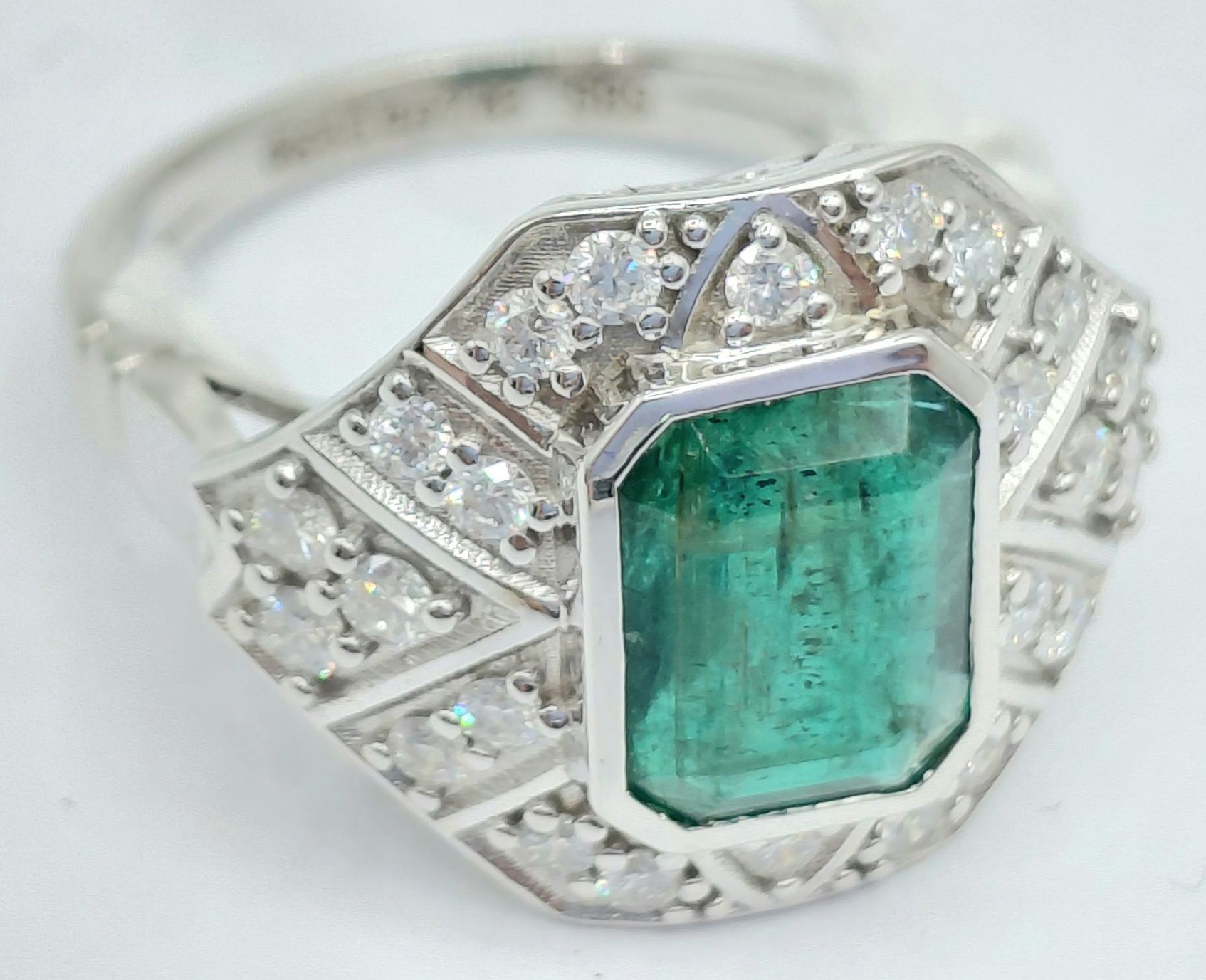 14k White Gold Art Deco Ring
