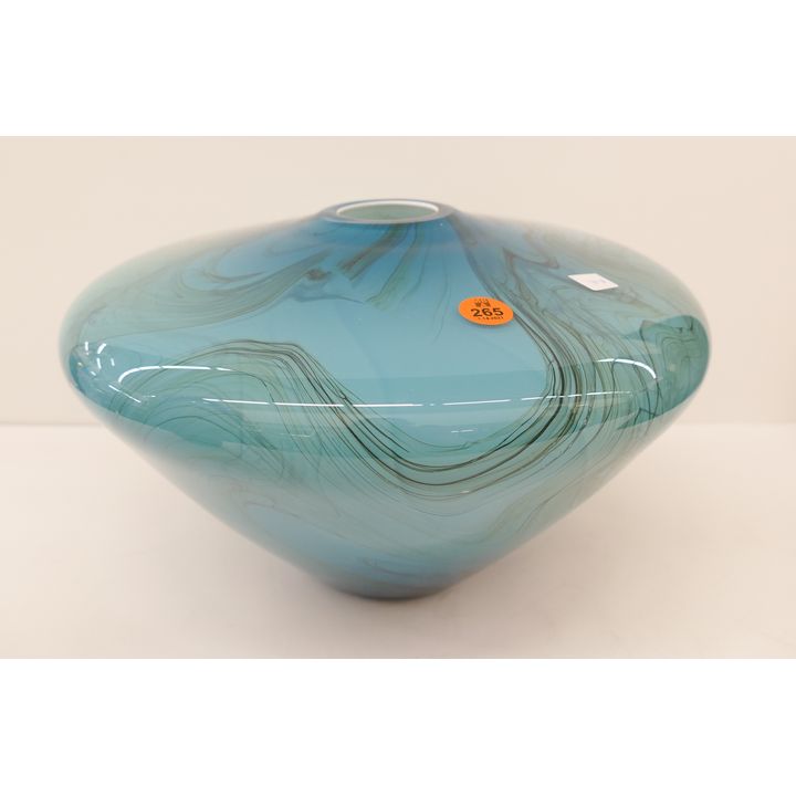 Dan Bergsma Light Blue Studio Glass Vase- 7''