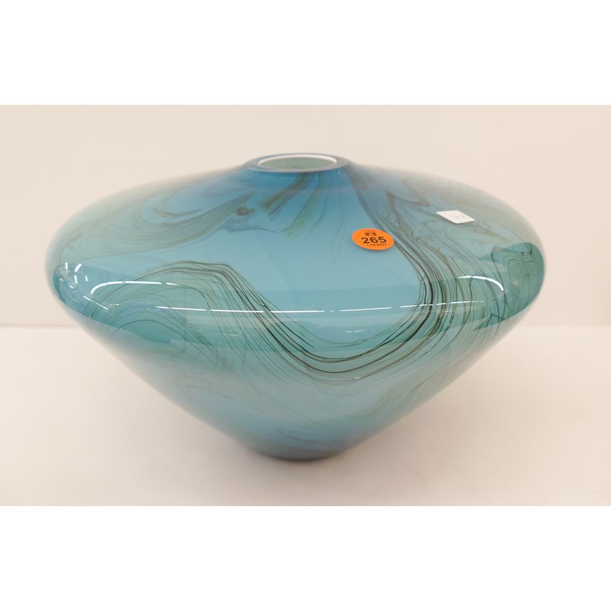 Dan Bergsma Light Blue Studio Glass Vase- 7''