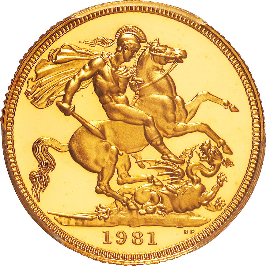 英国-GB. 1981. PCGS PR69DCAM. Gold. ｿﾌﾞﾘﾝ(Sovereign). エリザベス2