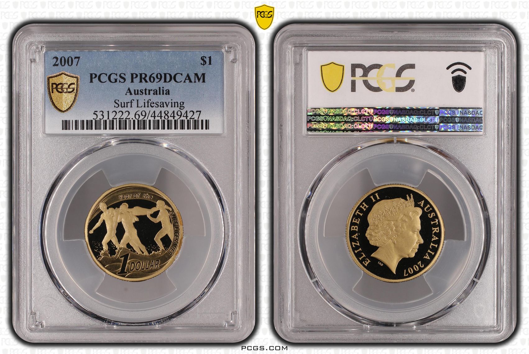 Surf Lifesaving, One Dollar, 2007, PCGS PR69DCAM