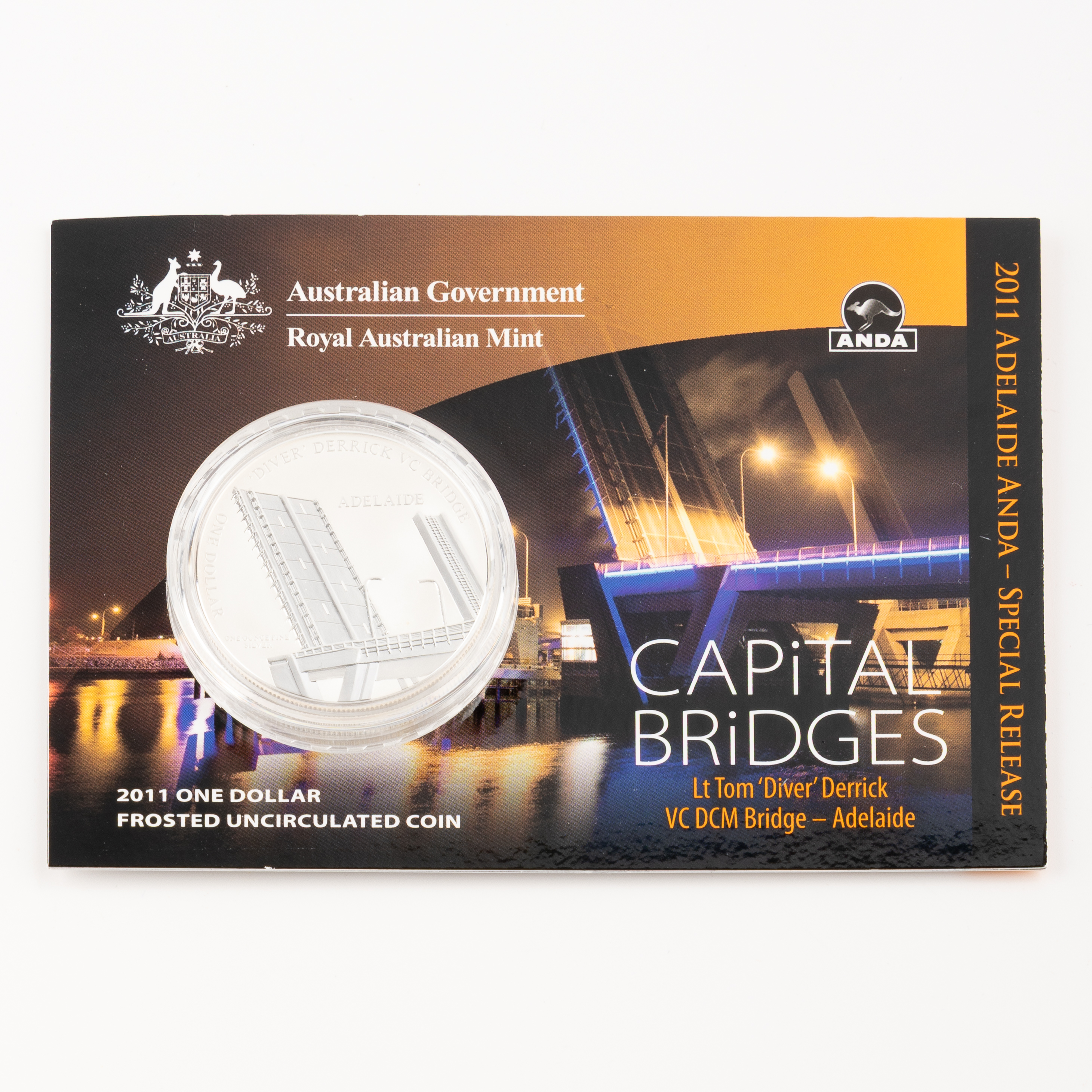 Elizabeth II, RAM / ANDA - Capital Bridges, One Dollar, 2011, UNC