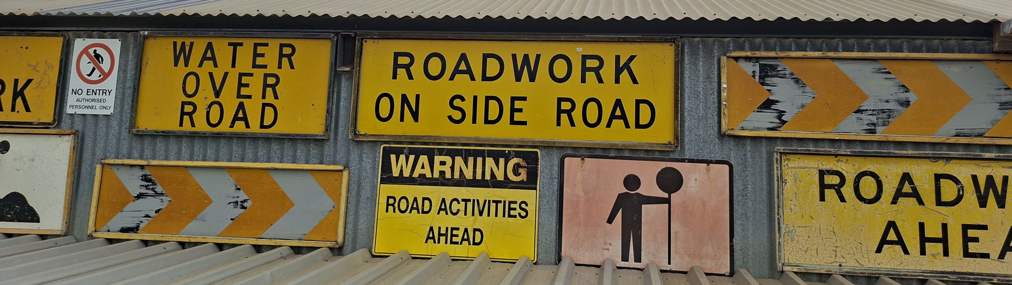 Collection Of Various Road Work Signs