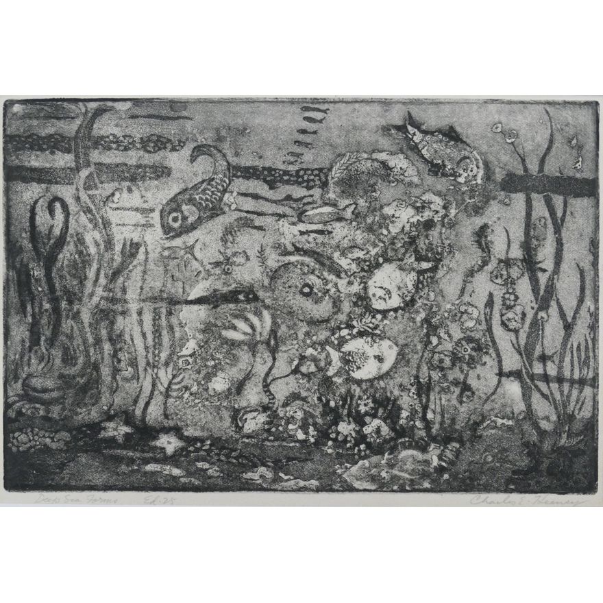 Charles Heaney ''Deep Sea Forms'' Etching