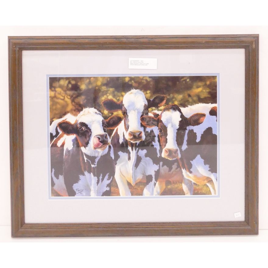 Bonnie Marris Cows S/N Print- 19x24'' framed