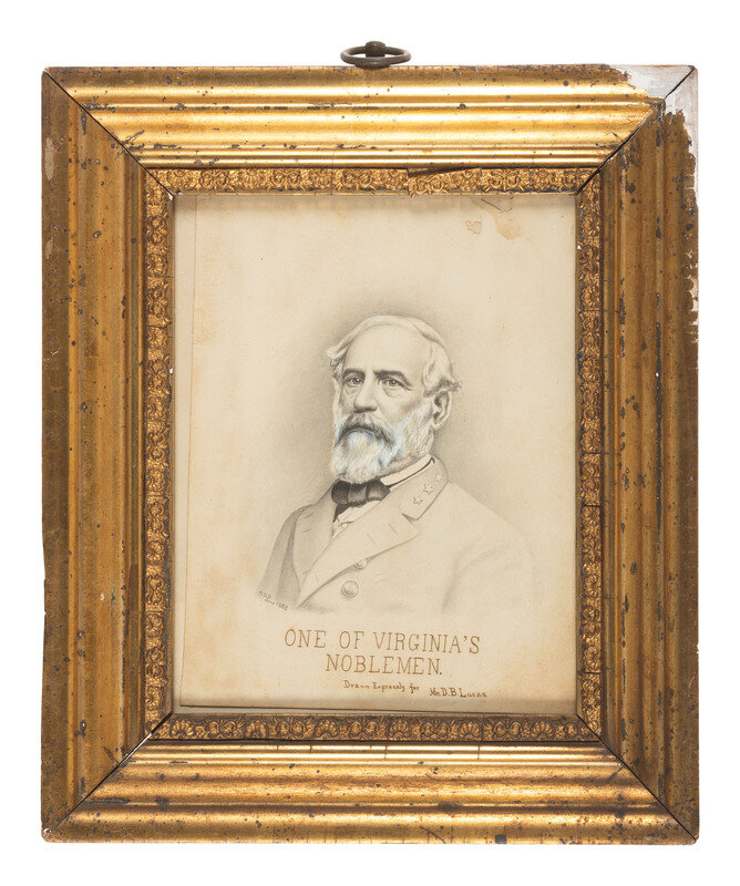 [LEE, Robert E. (1807-1870)]. Ink and watercolor portrait of Robert E. Lee made for Confederate officer & Virginia lawyer Daniel B. Lucas. 