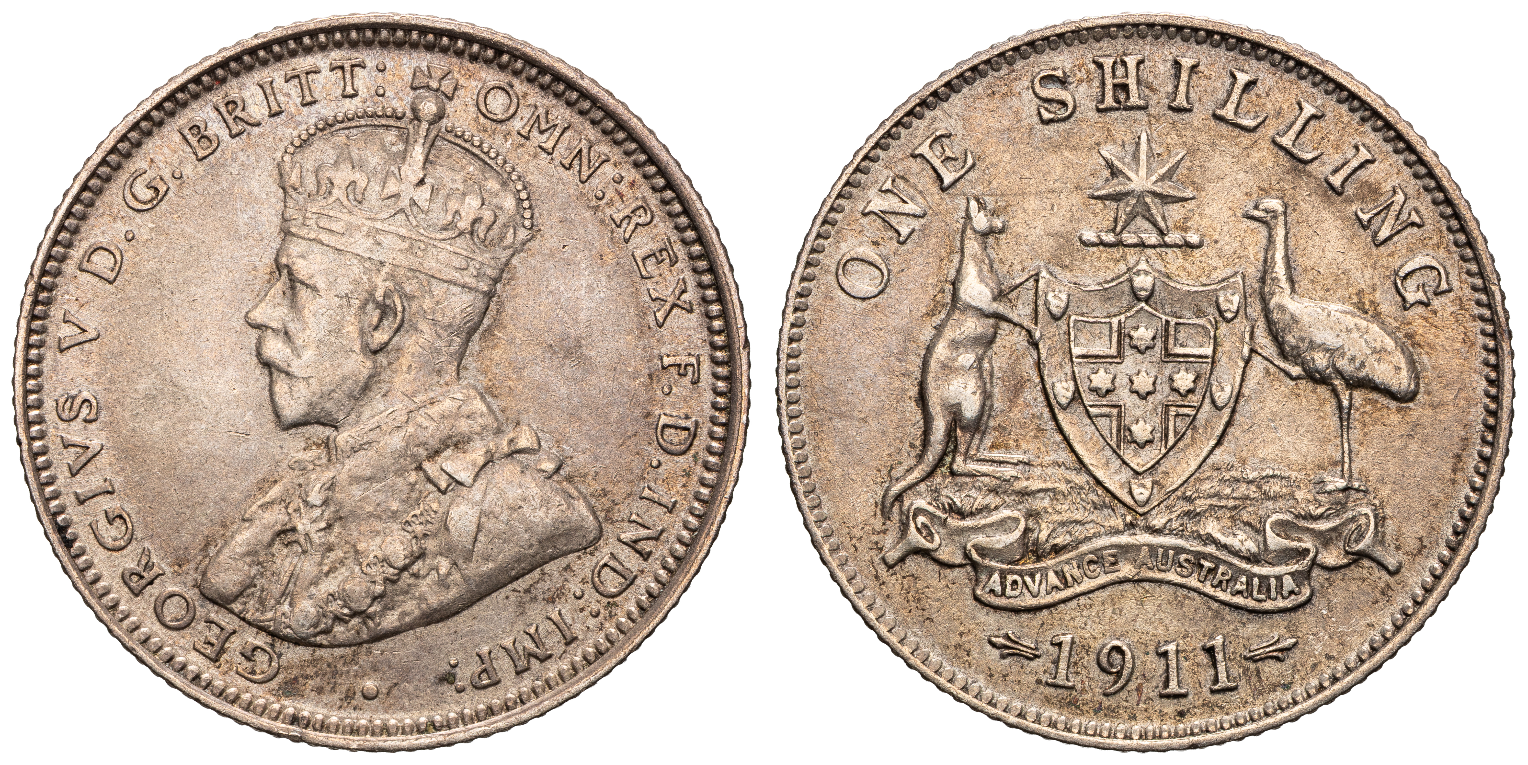 George V, Shilling, 1911, VF