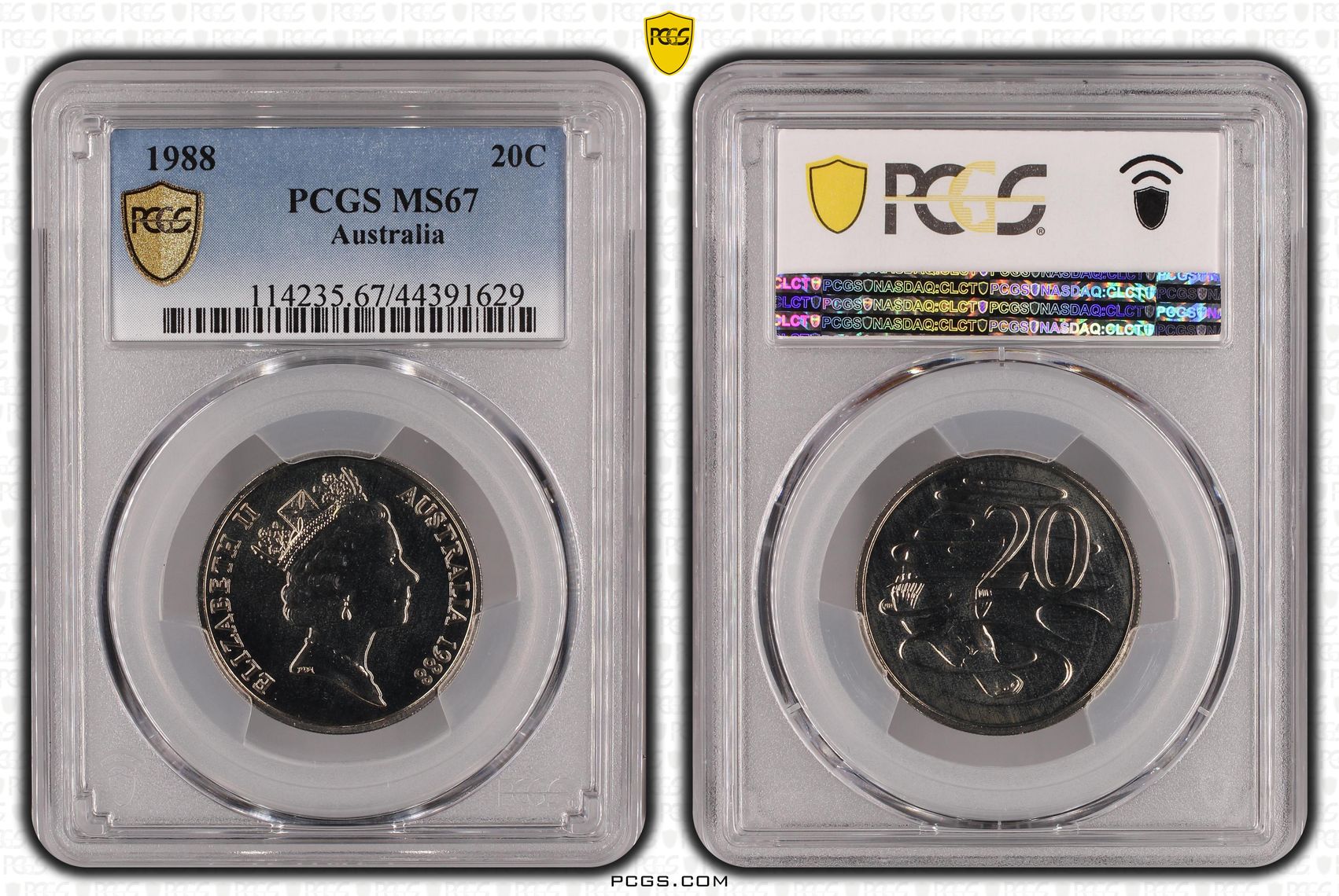 Elizabeth II, Twenty Cent, 1988, PCGS MS67