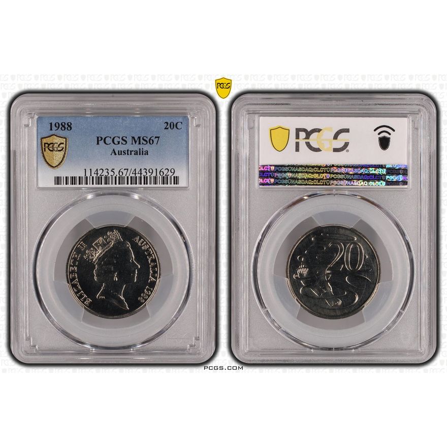 Elizabeth II, Twenty Cent, 1988, PCGS MS67