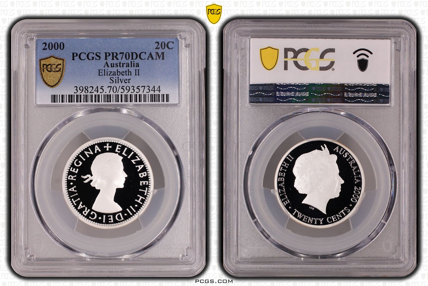 Elizabeth II, Elizabeth II Silver, Twenty Cent, 2000, PCGS PR70DCAM