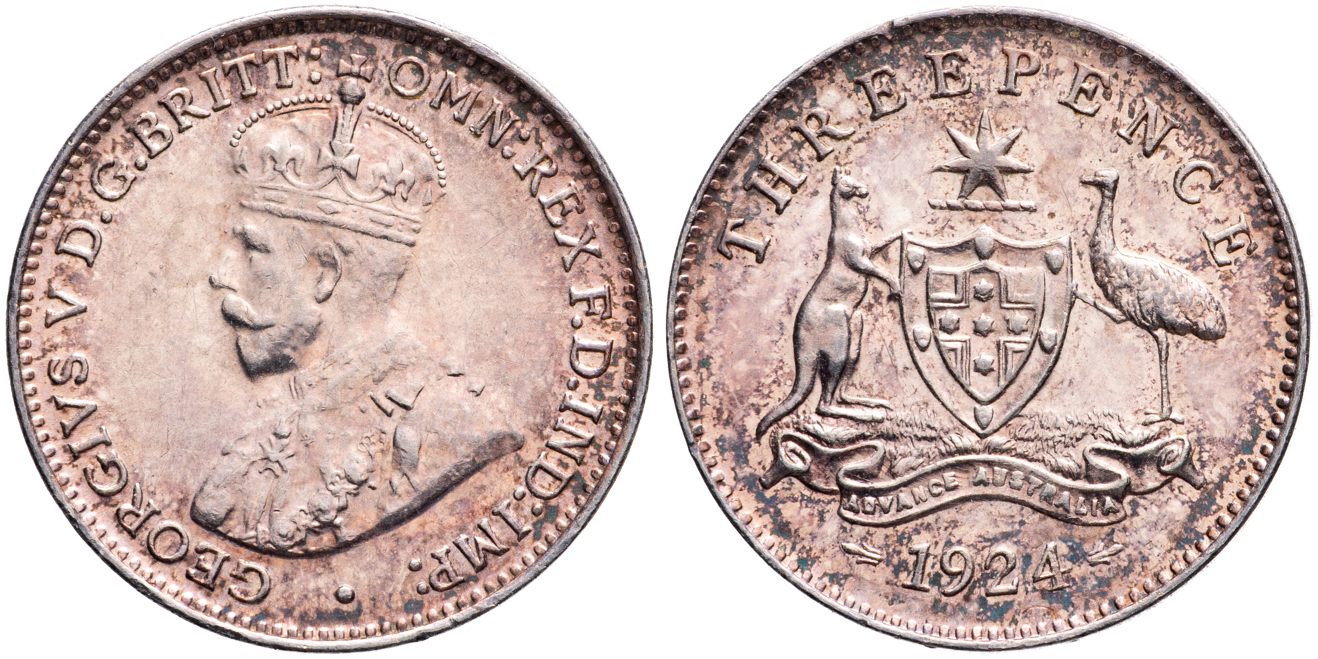 George V, Threepence, 1924, aUNC