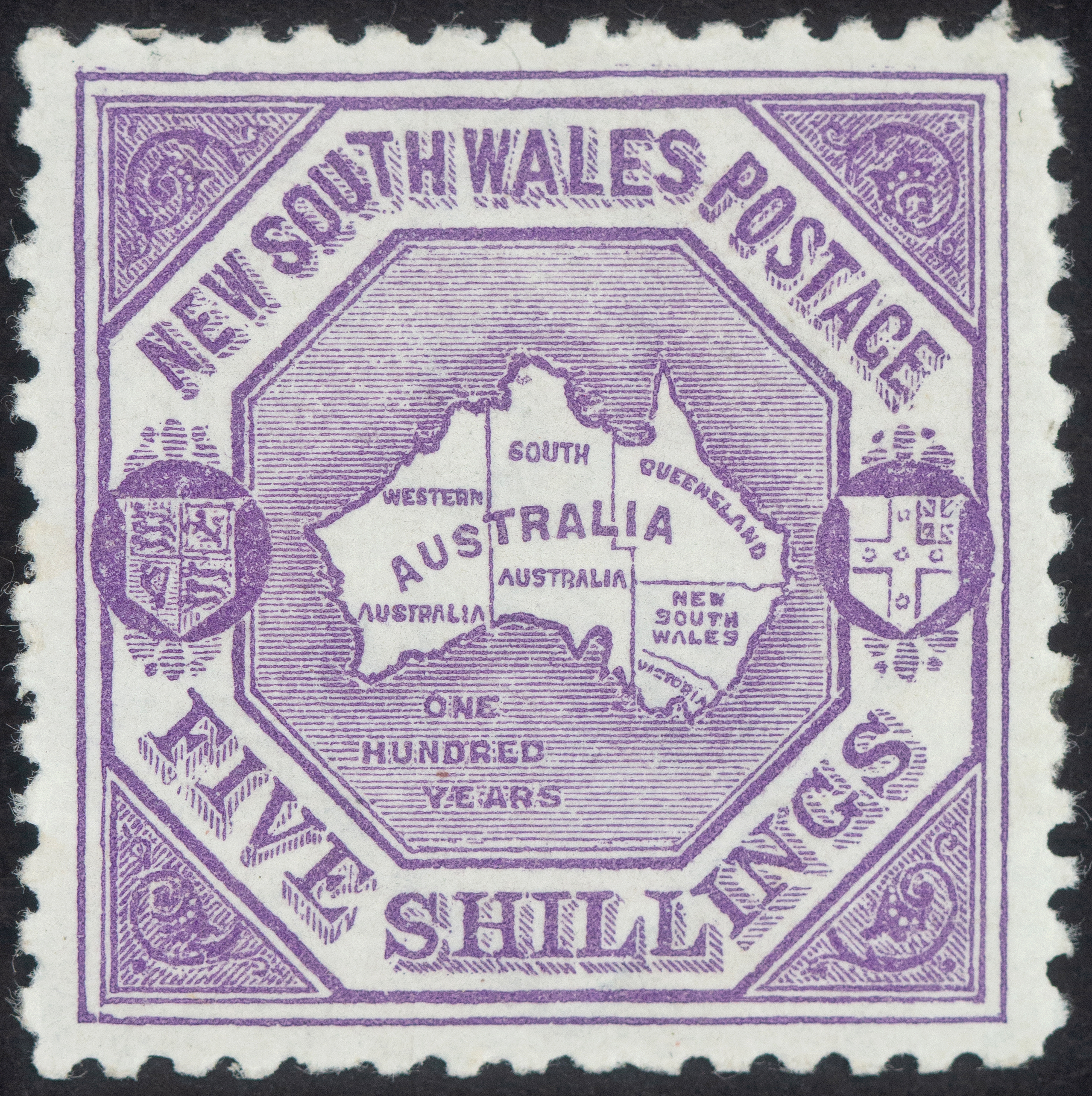 Five Shillings, Lilac, 1890, MLH