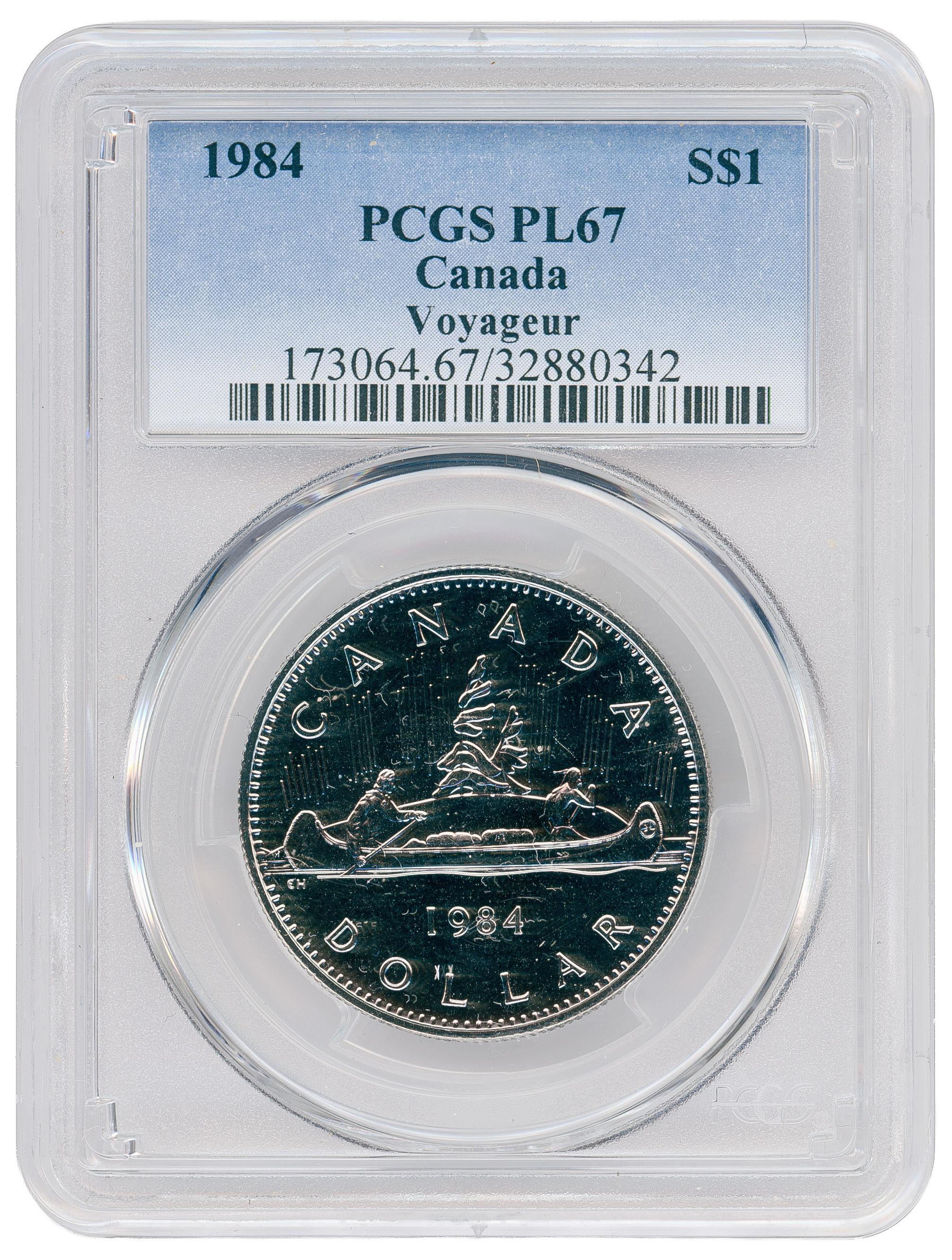Canada, Voyageur Ni, One Dollar, 1984, PCGS PL67