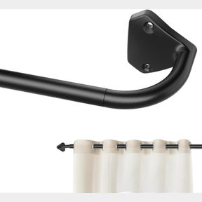 30-48' GXOACKJ BLACK WRAP AROUND CURTAIN RODS FOR WINDOWS 28 TO 48 INCH, 5/8 INCH INDUSTRIAL TELESCOPING CURTAIN ROD, BLACKOUT CUR