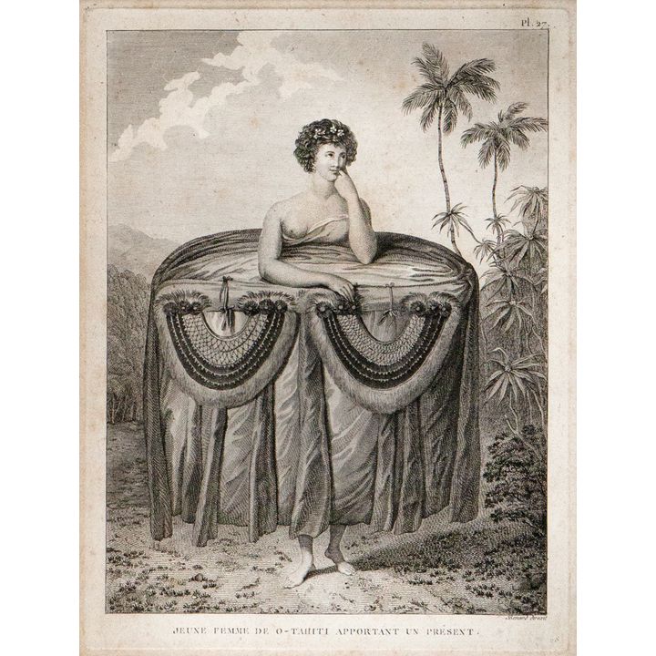 John Webber 'Jeune Femme de O-Tahiti Apportant un Present'