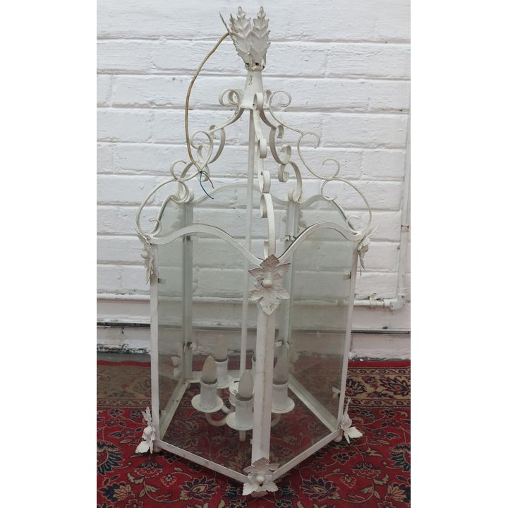 LARGE PAINTED METAL LANTERN