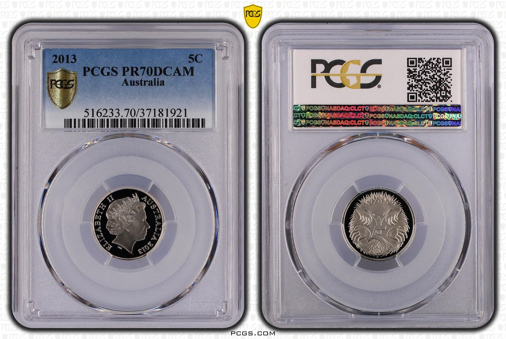 93 · 2013 Australia Five Cent, 5c PCGS - PR70DCAM POP 67/0 -921