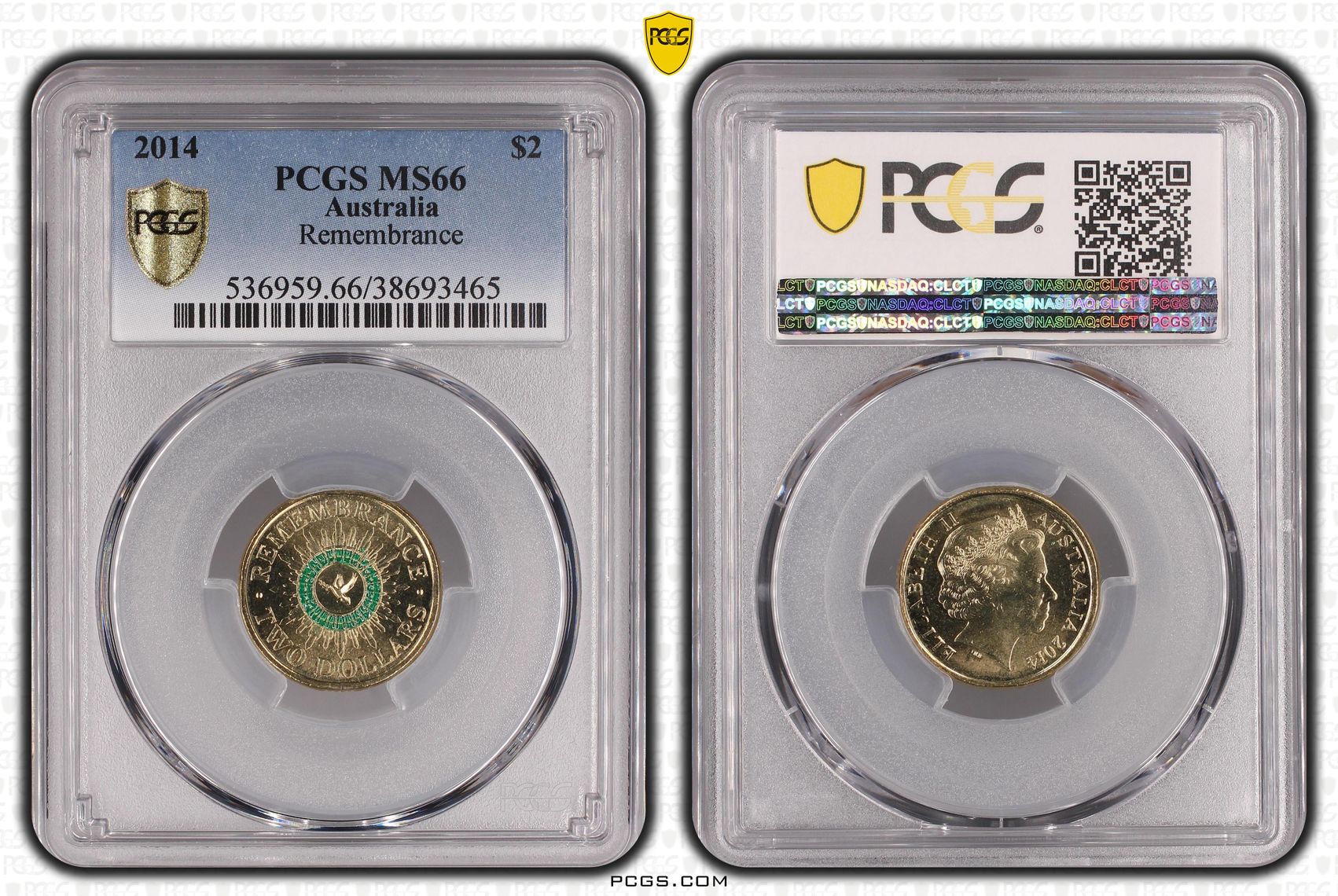 Remembrance - Colorized , Two Dollar, 2014, PCGS MS66