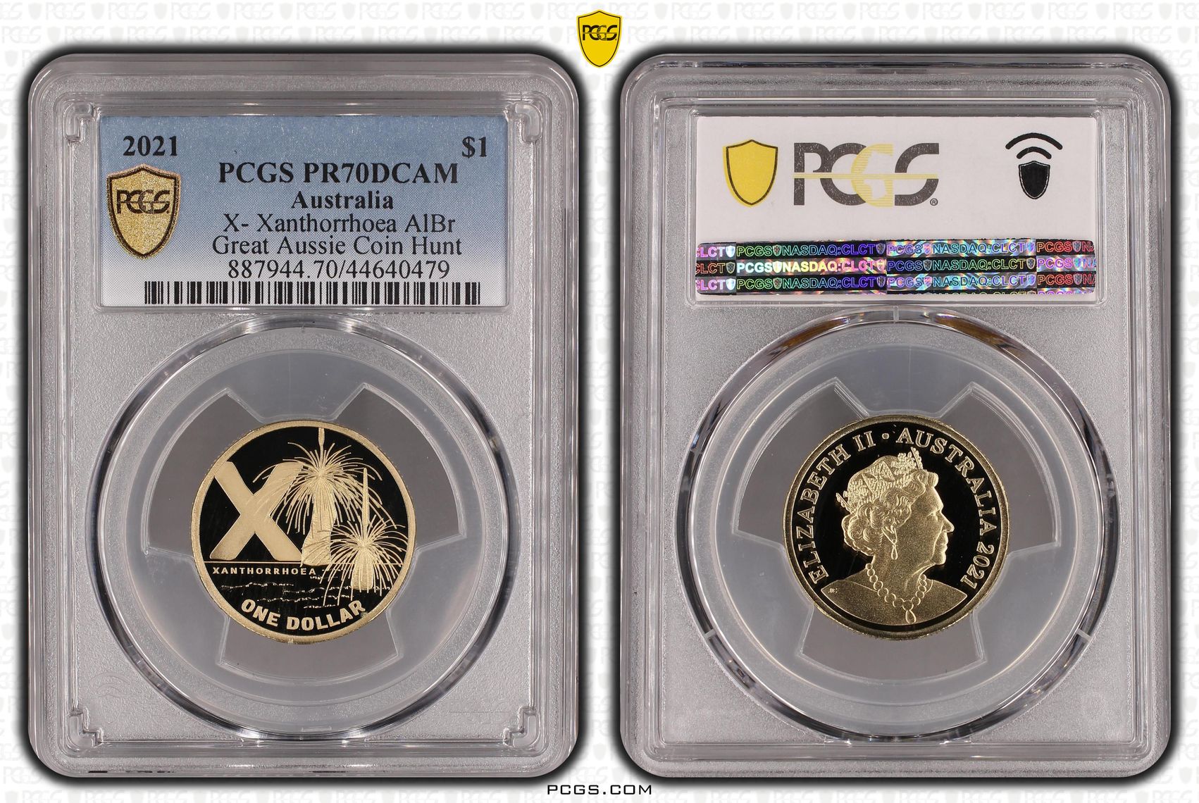 Elizabeth II, X- Xanthorrhoea AlBr, POP 22/0, One Dollar, 2021, PCGS PR70DCAM