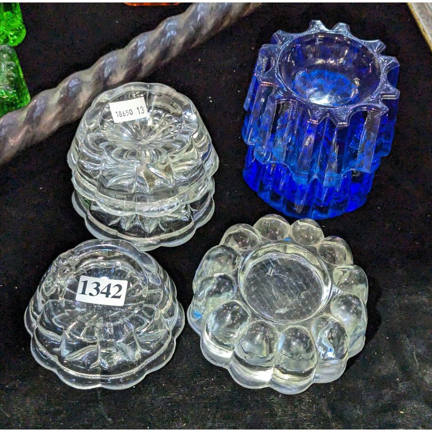 ANTIQUE GLASS PIANO CASTORS Small and Whitfield