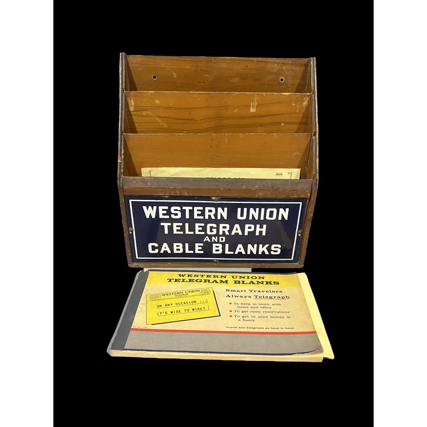 Western Union Telegraph And Cable Blanks Porcelain Sign
