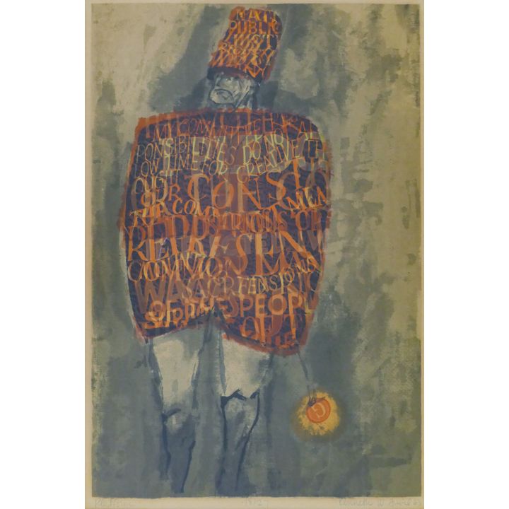 Kenneth Auvil ''Platform'' 1963 Color Lithograph