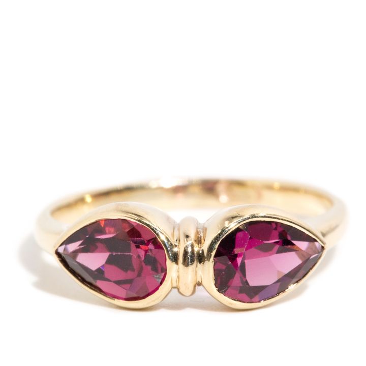 Pear Shape Garnet 9 Carat Ring,