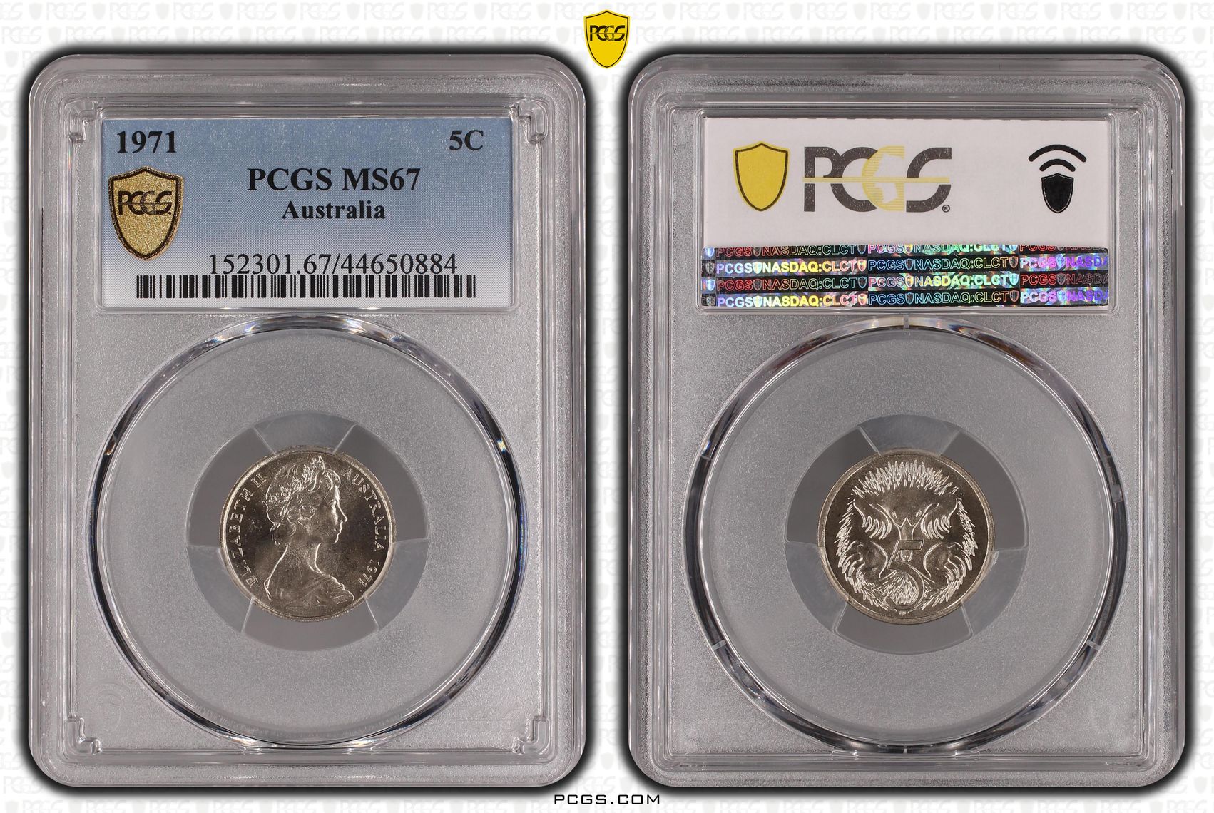 1971 Australia Five Cent, 5c PCGS - MS67 -884