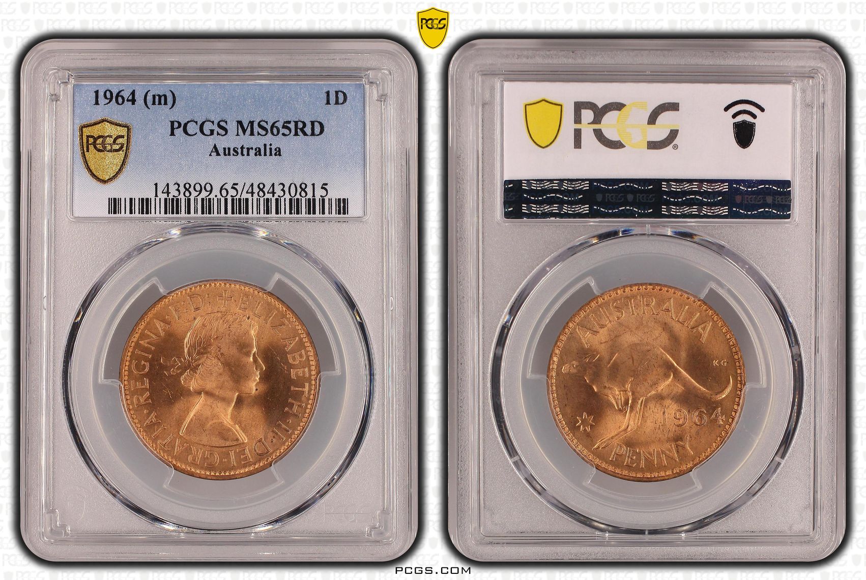 Elizabeth II, Penny, 1964, PCGS MS65RD