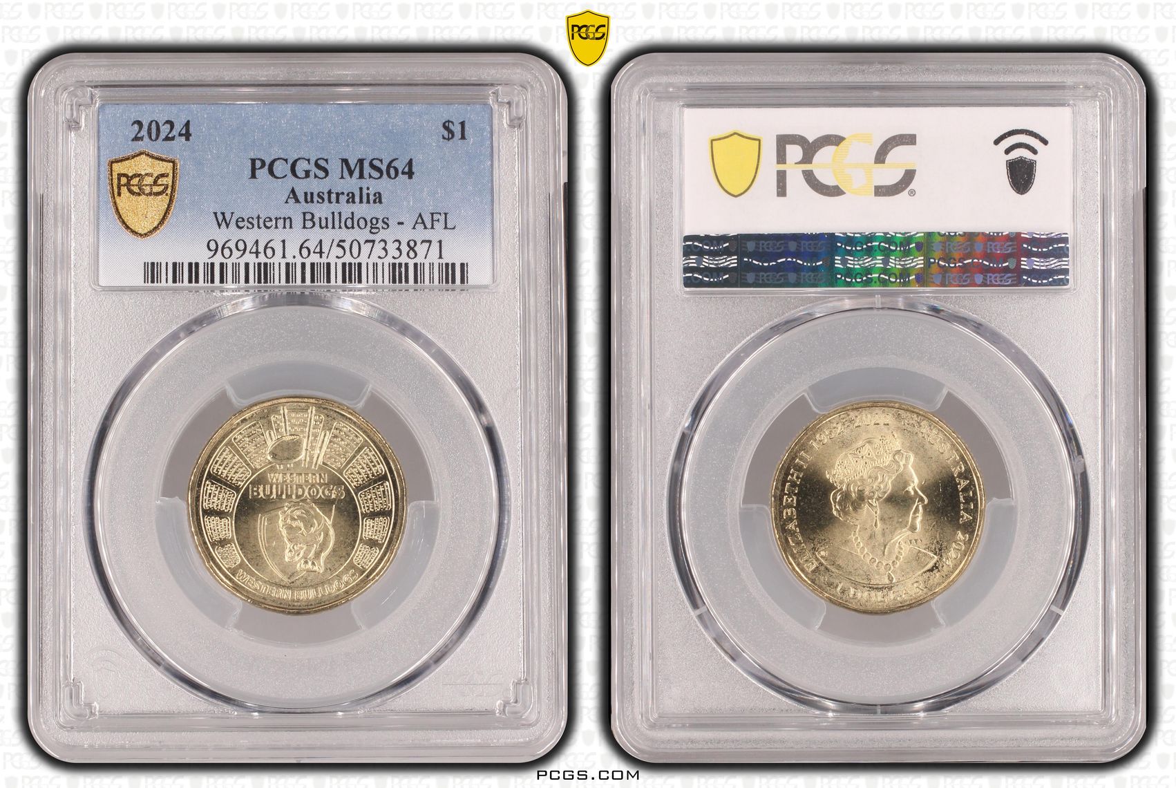 Western Bulldogs - AFL , One Dollar, 2024, PCGS MS64