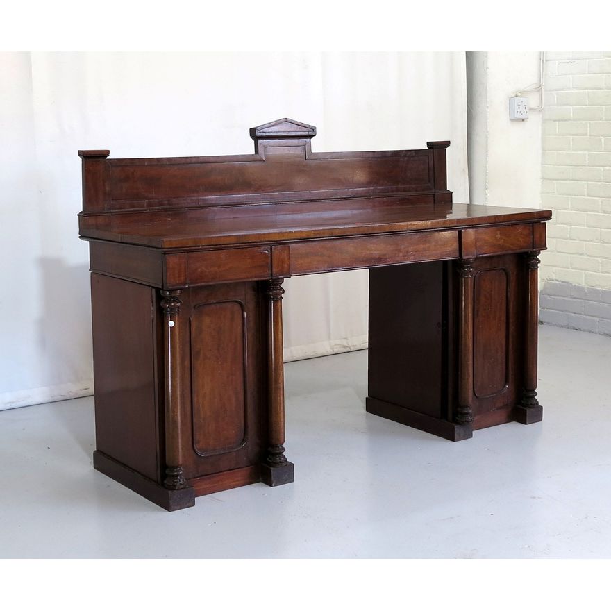 VICTORIAN MAHOGANY PEDESTAL SIDEBOARD