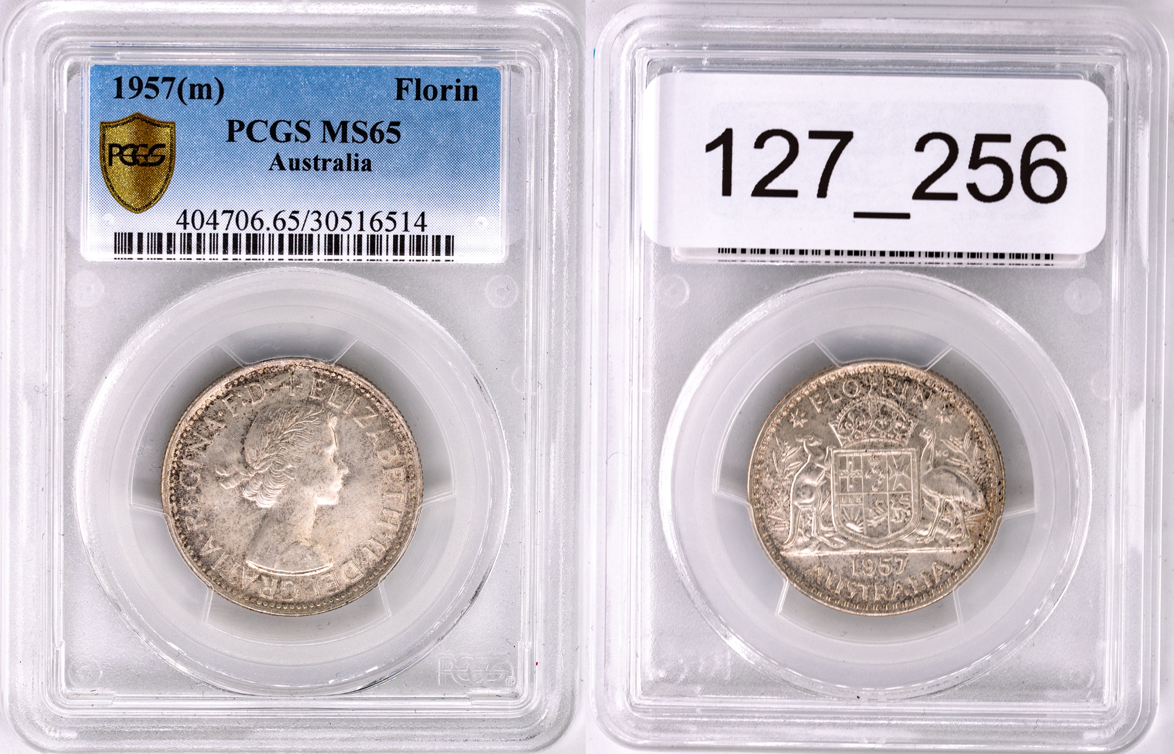 Florin, 1957(m), PCGS MS 65