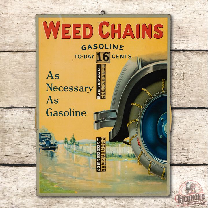 Weed Chains "As Necessary As Gasoline" Single Sided Metal Sign TAC 9