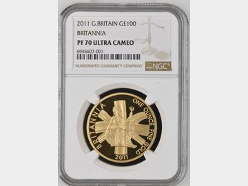 2011 BRITANNIA PROOF 1oz GOLD 100 POUND COIN PF70 UCAM TOP POP!