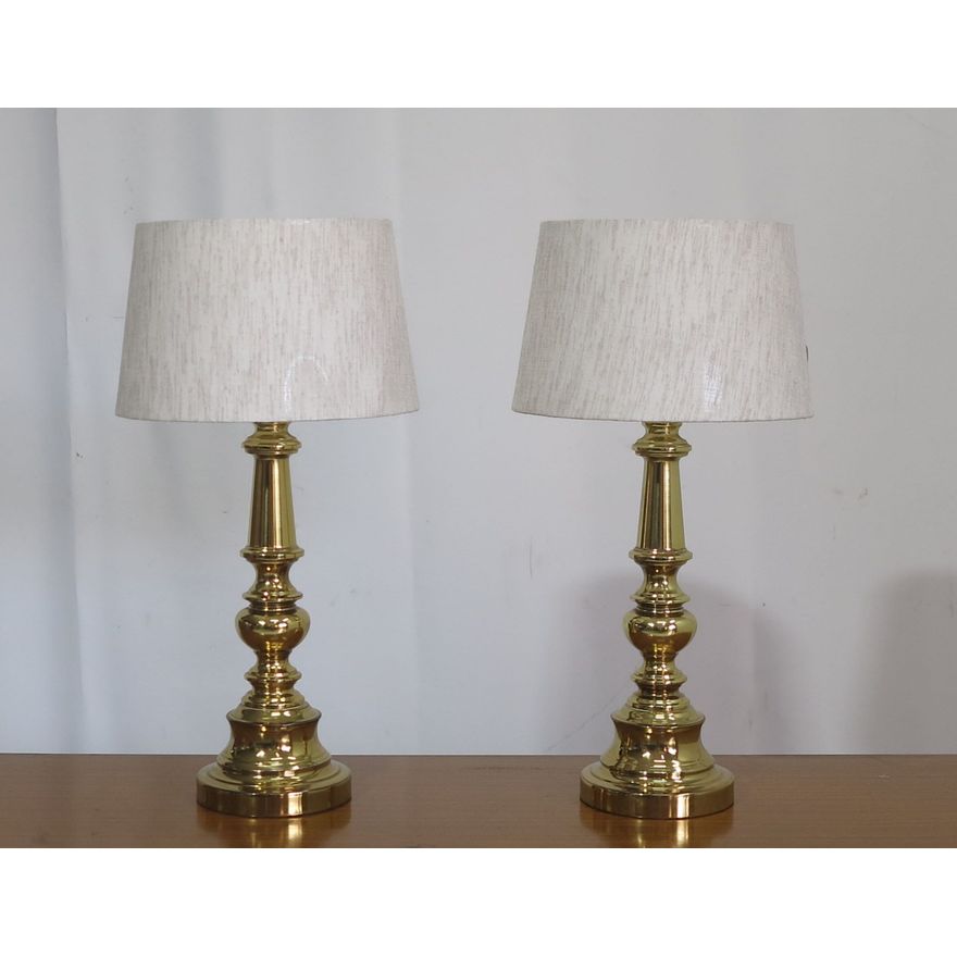 PAIR OF BRASS TABLE LAMPS
