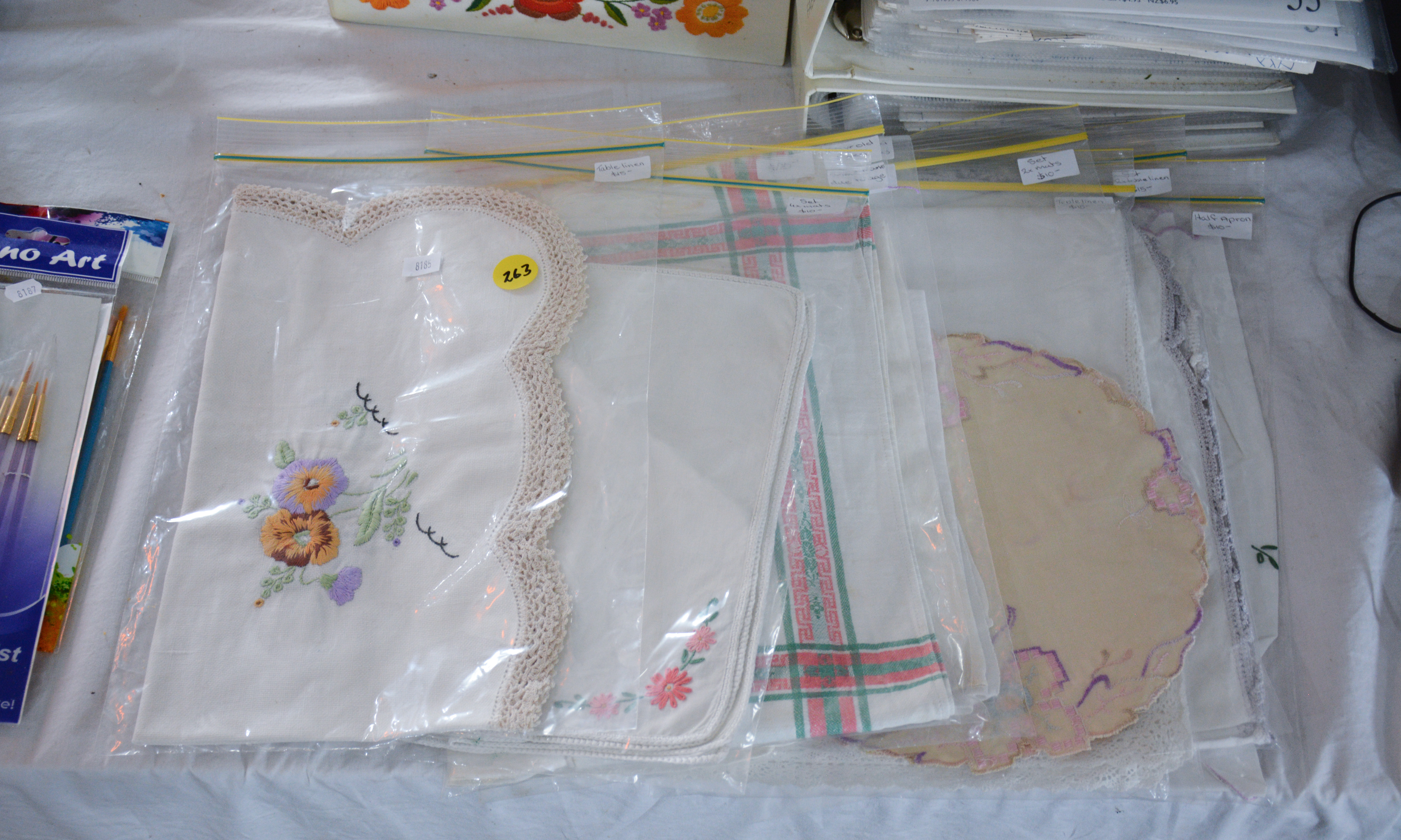 Collection of Vintage Linen Embroidery — sold at auction in New Zealand for $25