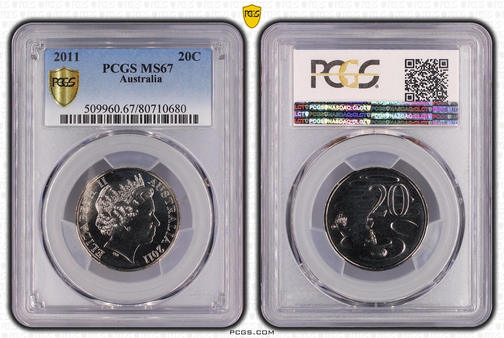 2011 Australia Twenty Cent, 20c PCGS - MS67 -680