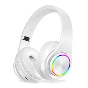 Luminous Wireless bluetooth 5.0 HeadPhones Head-mounted B39 White|